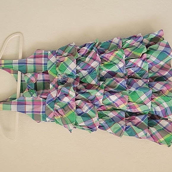 Colorful Plaid Ruffle Dress - Picture 3 of 4